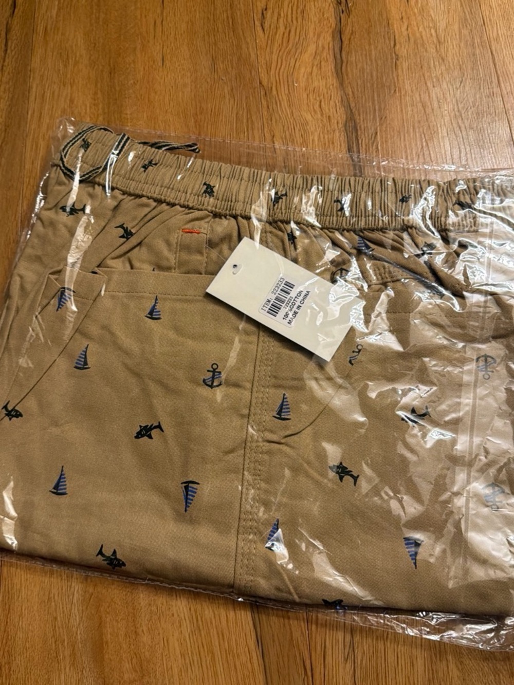 Kids Tan Anchor & Sail Print Pull-On Shorts
